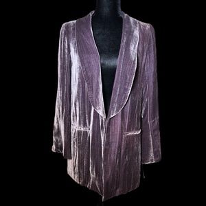Gryphon - Grape Purple Velvet Relaxed Fit Silk Blazer - Size M